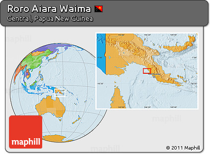Political Location Map of Roro Aiara Waima