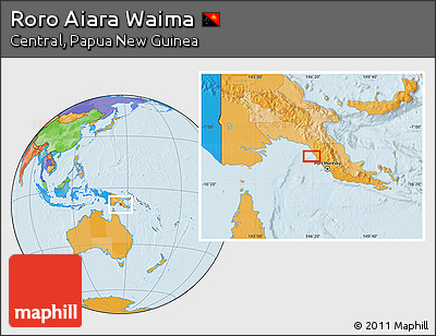 Political Location Map of Roro Aiara Waima