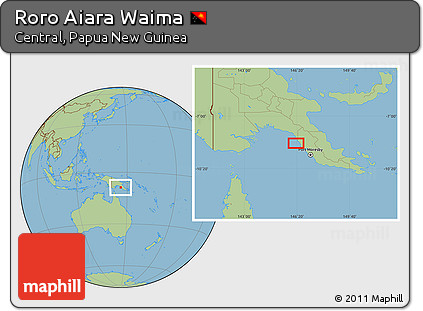 Savanna Style Location Map of Roro Aiara Waima