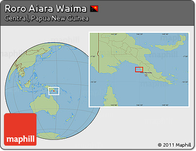 Savanna Style Location Map of Roro Aiara Waima