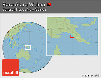 Savanna Style Location Map of Roro Aiara Waima