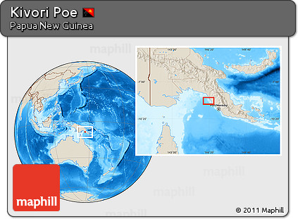 Shaded Relief Location Map of Kivori Poe
