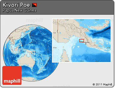 Shaded Relief Location Map of Kivori Poe
