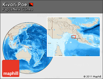 Shaded Relief Location Map of Kivori Poe