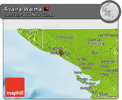 Physical Panoramic Map of Avaira-Waima