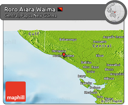 Physical Panoramic Map of Roro Aiara Waima