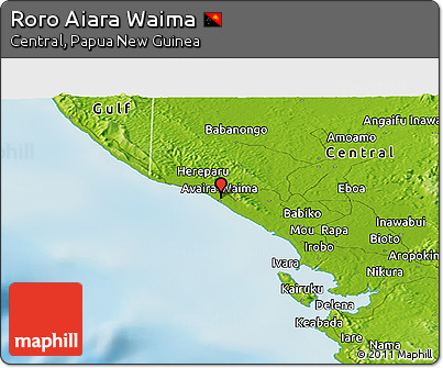 Physical Panoramic Map of Roro Aiara Waima