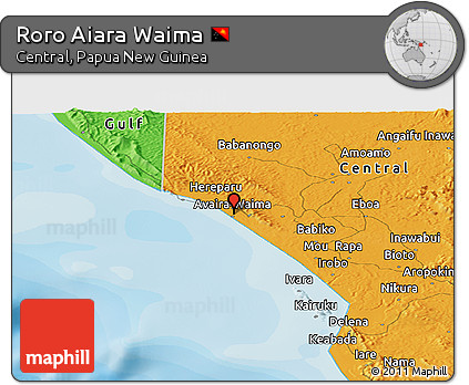 Political Panoramic Map of Roro Aiara Waima
