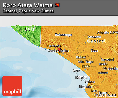 Political Panoramic Map of Roro Aiara Waima
