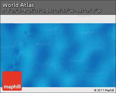 Shaded Relief 3D Map of the Area around 8° 44' 0" S, 146° 7' 30" W