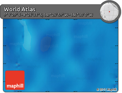 Physical Map of the Area around 8° 44' 0" S, 146° 58' 29" W