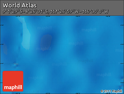 Physical Map of the Area around 8° 44' 0" S, 146° 58' 29" W