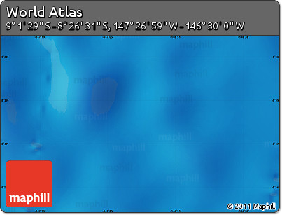 Physical Map of the Area around 8° 44' 0" S, 146° 58' 29" W