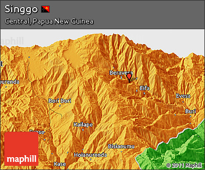 Political 3D Map of Singgo