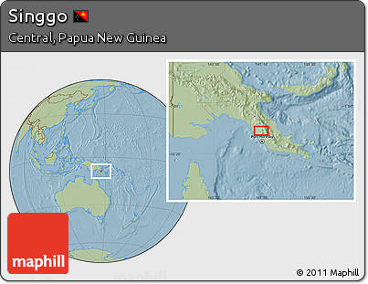 Savanna Style Location Map of Singgo, hill shading