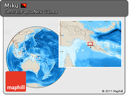 Shaded Relief Location Map of Miku
