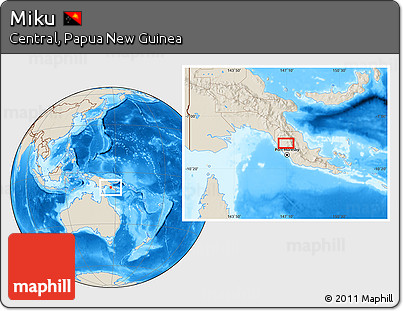 Shaded Relief Location Map of Miku
