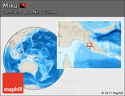 Shaded Relief Location Map of Miku