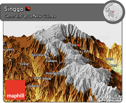 Physical Panoramic Map of Singgo