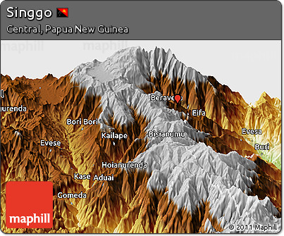 Physical Panoramic Map of Singgo