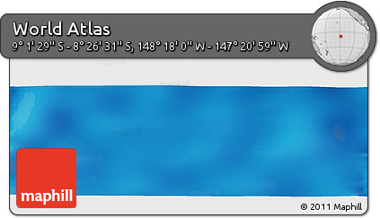 Physical Panoramic Map of the Area around 8° 44' 0" S, 147° 49' 29" W
