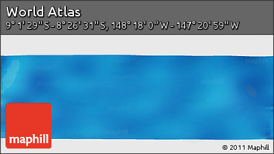 Physical Panoramic Map of the Area around 8° 44' 0" S, 147° 49' 29" W
