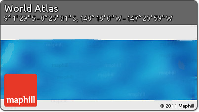 Physical Panoramic Map of the Area around 8° 44' 0" S, 147° 49' 29" W