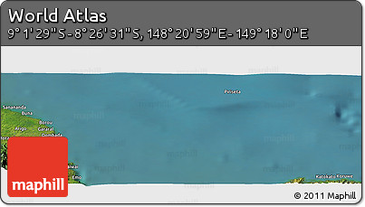 Satellite Panoramic Map of the Area around 8° 44' 0" S, 148° 49' 29" E
