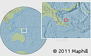 Savanna Style Location Map of the area around 8° 44' 0" S, 149° 40' 30" E, hill shading