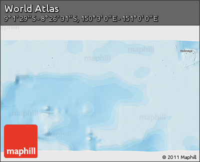 Political 3D Map of the Area around 8° 44' 0" S, 150° 31' 30" E