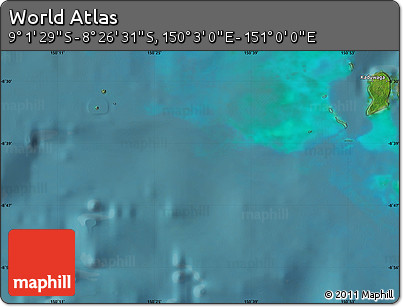 Satellite Map of the Area around 8° 44' 0" S, 150° 31' 30" E