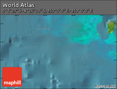 Satellite Map of the Area around 8° 44' 0" S, 150° 31' 30" E