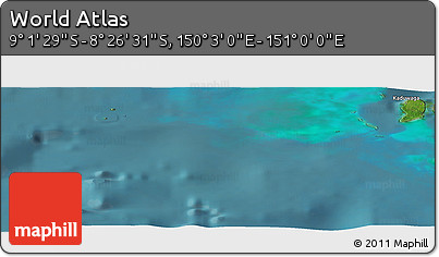 Satellite Panoramic Map of the Area around 8° 44' 0" S, 150° 31' 30" E