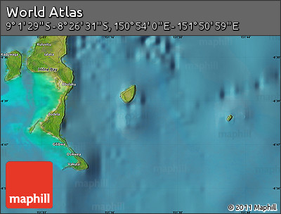 Satellite Map of the Area around 8° 44' 0" S, 151° 22' 30" E