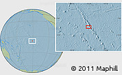 Savanna Style Location Map of the area around 8° 44' 0" S, 151° 13' 29" W, hill shading