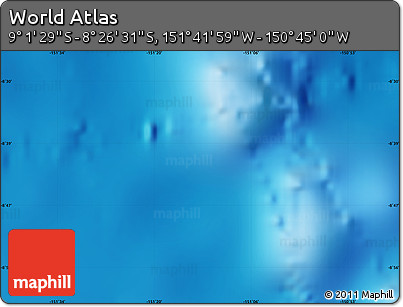 Shaded Relief Map of the Area around 8° 44' 0" S, 151° 13' 29" W