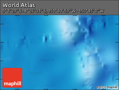 Shaded Relief Map of the Area around 8° 44' 0" S, 151° 13' 29" W