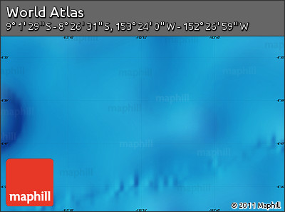Physical Map of the Area around 8° 44' 0" S, 152° 55' 30" W