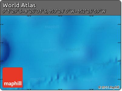 Physical Map of the Area around 8° 44' 0" S, 152° 55' 30" W
