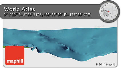 Satellite Panoramic Map of the Area around 8° 44' 0" S, 153° 4' 29" E