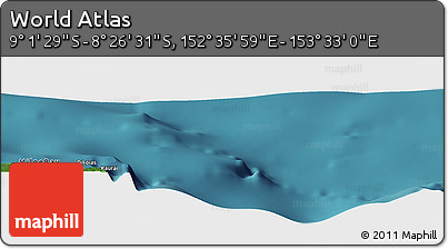 Satellite Panoramic Map of the Area around 8° 44' 0" S, 153° 4' 29" E