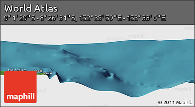 Satellite Panoramic Map of the Area around 8° 44' 0" S, 153° 4' 29" E