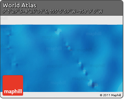 Shaded Relief 3D Map of the Area around 8° 44' 0" S, 154° 37' 30" W