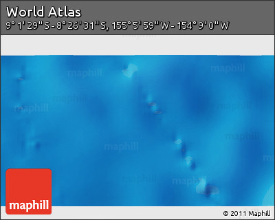 Shaded Relief 3D Map of the Area around 8° 44' 0" S, 154° 37' 30" W