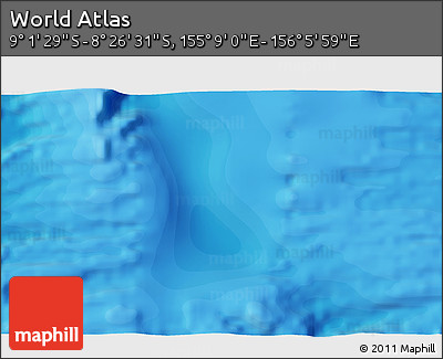 Political 3D Map of the Area around 8° 44' 0" S, 155° 37' 30" E