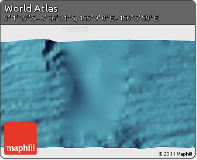Satellite 3D Map of the Area around 8° 44' 0" S, 155° 37' 30" E