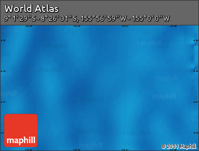 Shaded Relief Map of the Area around 8° 44' 0" S, 155° 28' 29" W