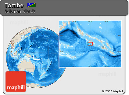 Shaded Relief Location Map of Tombe