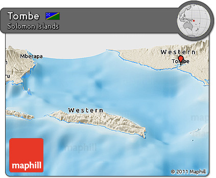 Shaded Relief Panoramic Map of Tombe