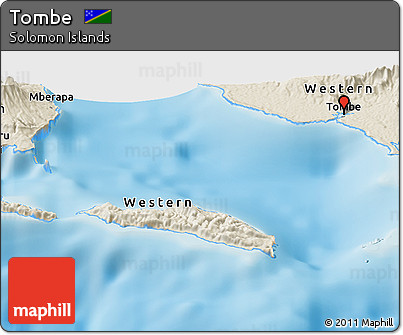 Shaded Relief Panoramic Map of Tombe